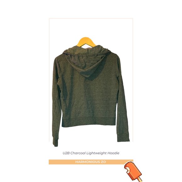 U2B Charcoal Grey Lightweight Hoodie - Picture 2 of 2